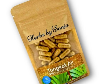 Tongkat Ali 4% Capsules: Eurycomanone, Vegan Herbal Supplement
