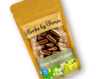 Grape Seed Capsules 500mg | Proanthocyanidin-Rich Extract | Vegan | 60 Capsules | Vitis vinifera | Made in Sweden