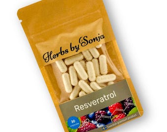 Resveratrol Kapseln 500mg – 98 Rein Trans Resveratrol, 60 Vegane Kapseln