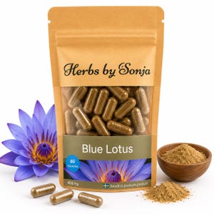 Blue Lotus 400mg Capsules, 200:1 Extract, Vegan, Swedish Made (60 Count)