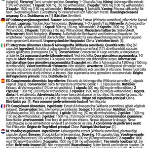 Kapsułki z ashwagandhą 400 mg | Standaryzowany ekstrakt z witanolidów | Wegańskie | 60 kapsułek | Withania somnifera | Wyprodukowano w Szwecji zdjęcie 4