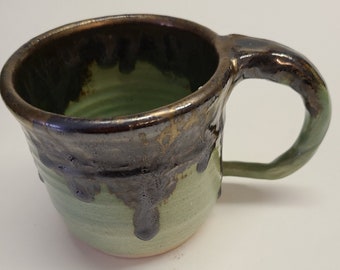 Handmade Green Ceramic Coffee Mug, Celadon Glaze