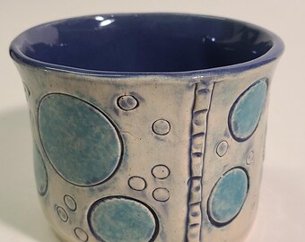 Handmade Ceramic Ice Cream Bowl, Fun Design Artsy Pot