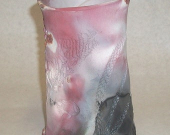 Textured Pit Fired Pottery Vase, Decorative Ceramic Vase