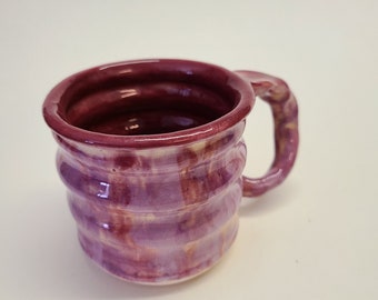 Handmade Stoneware Mug, Wine Drip Ceramic Coffee Cup