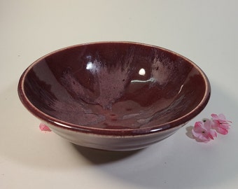 Handmade Red Stoneware Bowl, High Fired Ceramic Salad Dish