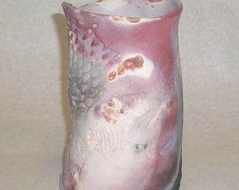 Wood Fired Pottery Vase, Textured Ceramic, Native American Style