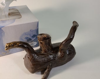 Handmade Ceramic Tree Teapot, Wood Look Stoneware