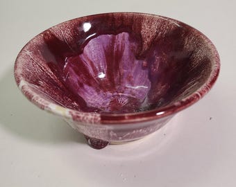 Red and White Candy Cane Bowl, Peppermint Party Decor, Cereal Bowl, Salad