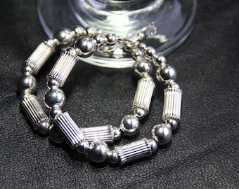 Hoop Earrings sterling silver beads TUNNELS OF SILVER