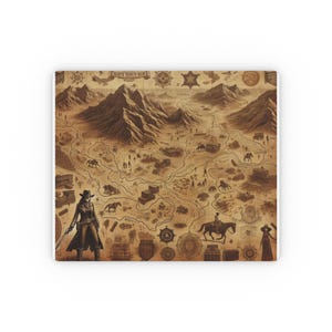 Tapis de souris, carte au trésor de l'ouest, cadeau pour papa, décoration de bureau, accessoires de gaming, cadeau de fête des pères