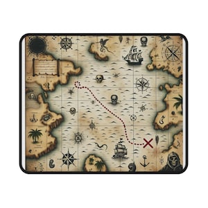 Tapis de souris de jeu, carte au trésor occidentale, cadeau pour papa, accessoires techniques, décoration de bureau, tapis de souris avec base antidérapante