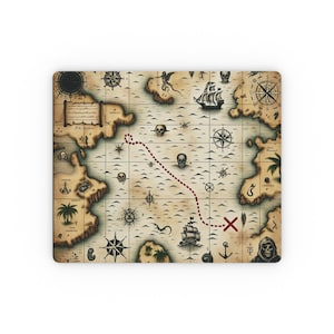 Tapis de souris rectangulaire, cadeaux pour papa, cadeau fête des pères, tapis de souris carte au trésor, accessoires de bureau, tapis de souris gaming