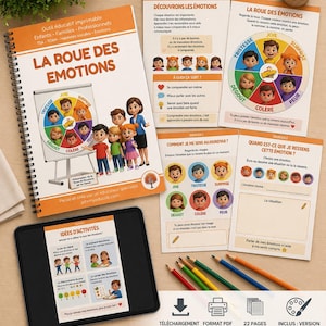 La roue des émotions – Outil éducatif PDF – émotions enfant – support éducateur – outil parents enseignants thérapeutes