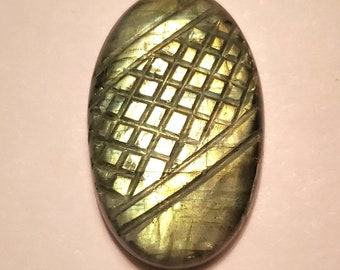 36mm  x 22mm Labradorite hand carved gemstone