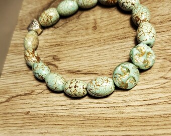 Turquoise Face Stretch Bracelet