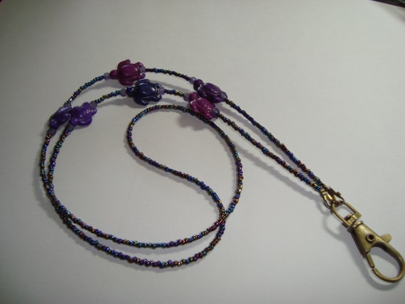 Purple Turtle Lanyard For Name Or Key Handmade With Etsy