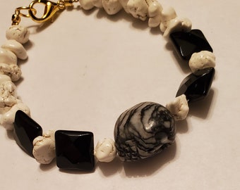 Black and White Skull Bracelet