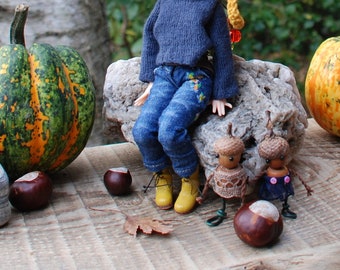 Toy Made From Acorns Handmade Diorama Irrealdoll Lati Blythe Littlefee Tiny Gift For Everyone