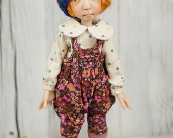 Overalls Cordury Flowers For Dolls Like SMALL Stella By Connie Lowe Blythe Nora Doll Pepper Frankie By Nikki Britt