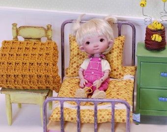 Bee Bedding And Blanket For Dolls Handmade Diorama 1/6 Irrealdoll Lati Nikki Britt Pukifee Honeycomb