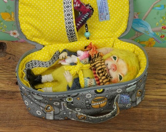 Travel Bag Length 20cm Sleeping Protective Doll Case Irrealdoll Faye By Mikanne Handmade 1/6 Robots Red Dots Yellow Gray