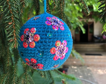 Czech Glass Dept 56 Christmas Tree Ball Ornaments Pair of 2 Purple /& Pink Large Tree Decorations with Glitter Accents