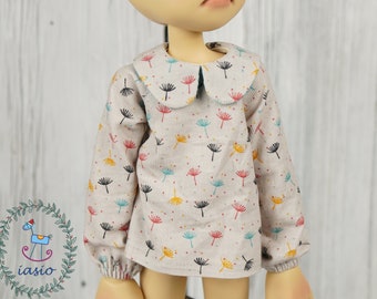 Gray Blouse For Dolls Like BIG Stella By Connie Lowe Dandelions Cordury