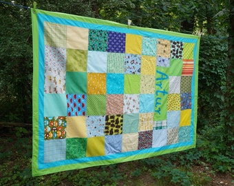 MADE TO ORDER Quilted Personalized Handmade Patchwork Quilt Bedroom Blanket 140cm x 200cm