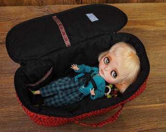 Travel Bags Sleeping Length 32cm Protective Doll Case Blythe Nora Faylini Pepper Dumping Meadow Doll 1/6 Black Red Dots