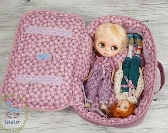 Travel Bag Length 32cm Sleeping For Two Dolls Blythe Small Stella Nora Faylini Pepper Dumping Frankie Velvet Dirty Purple Flowers