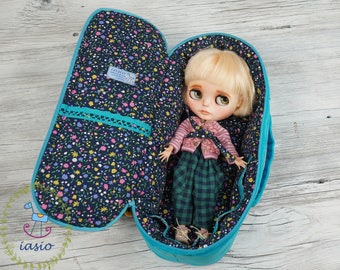 Travel Bags Sleeping Length 32cm Protective Doll Case Blythe Small Stella Pepper Frankie Meadow Velvet Turquoise Navy Flowers