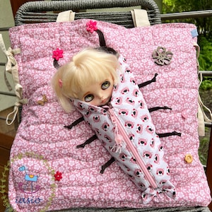 Bag for you & travel bag for Blythe Protective For Doll Handcrafted Handmade Pink