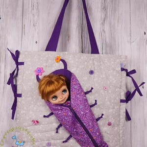 Bag for you & travel bag for Blythe Protective For Doll Handcrafted Handmade Violet
