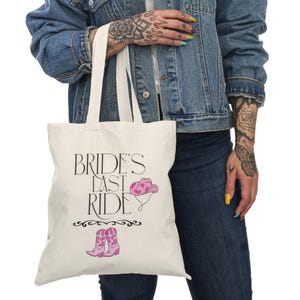 Western Cowgirl Bridal Party Natural Tote Bag, Bridesmaid Gift, Wedding Favor, Rustic Theme Bag, Bachelorette Party, Country Wedding