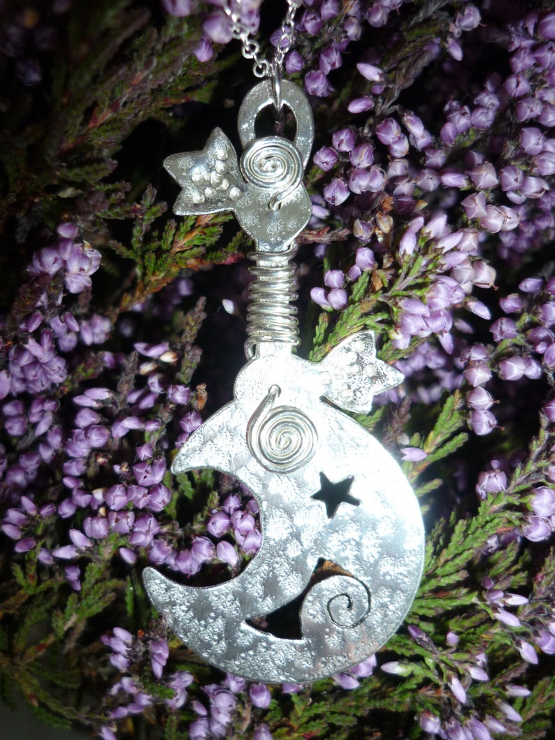 Sickle druid pendant, SquareHare, Vegan, UK, Druid, jewelery pagan wedding bride handfasting Beltain celtic shaman image 1