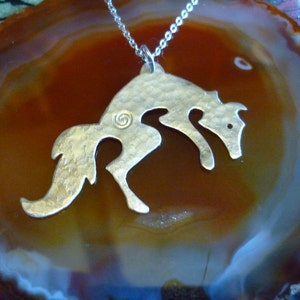 Jumping Fox pendant, vegan UK, SquareHare, fox jewellery, sterling silver wedding gifts, animal wildlife bride, countryside