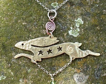 Celestial Hare Pendant Jewellery, vegan UK, woodland handfasting birthday gift, animal wildlife wedding, countryside necklace