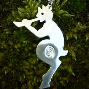 Pan Faun Pendant Greek Gods, nature lover, tree spirit Celtic SquareHare silver God jewellery vegan, magic myth art image 3