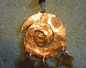 Full Moon pendant, Celtic harvest necklace, SquareHare, vegan jewellery UK,  goddess wedding gifts, druid, bronze age love