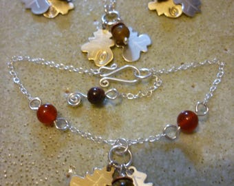 Acorn and Oak Dream Jewellery, Squarehare, sterling silver pendant bracelet earrings, vegan UK, Druid celtic pagan handmade