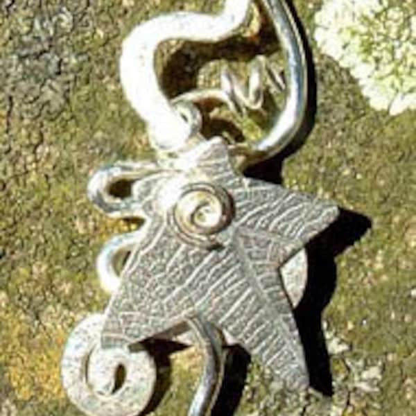 Ivy stem pendant, sterling silver, SquareHare, druid UK vegan, wedding jewellery, greenwoman goddess gifts