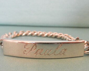 Vintage Paula name bracelet ID bracelet