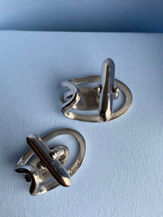 Vintage initial G silvertone cufflinks - image 7