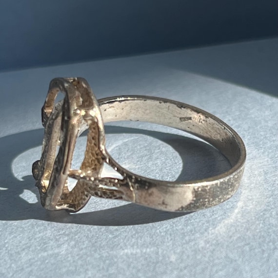 Vintage silver initial D monogram ring, size 8 US - image 8