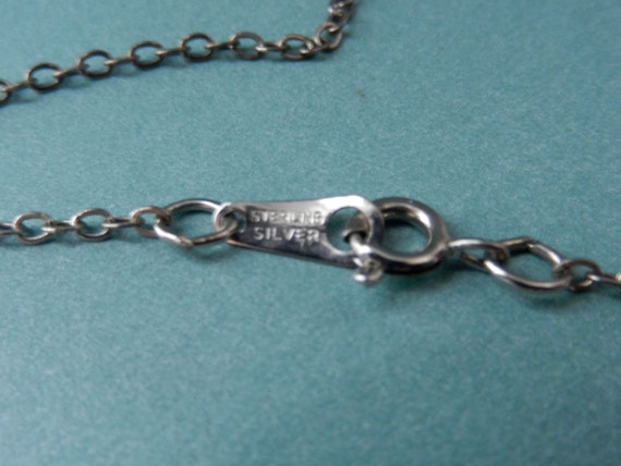 Vintage silver I initial pendant - image 4