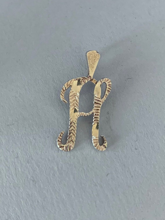 H initial monogram pendant charm in sterling silve