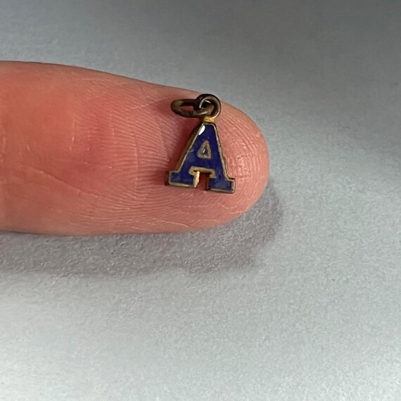 Tiny initial B enamel monogram charm - image 4