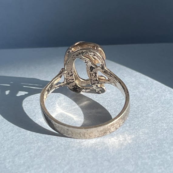 Vintage silver initial D monogram ring, size 8 US - image 9