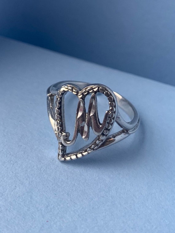 Vintage M initial ring - image 2